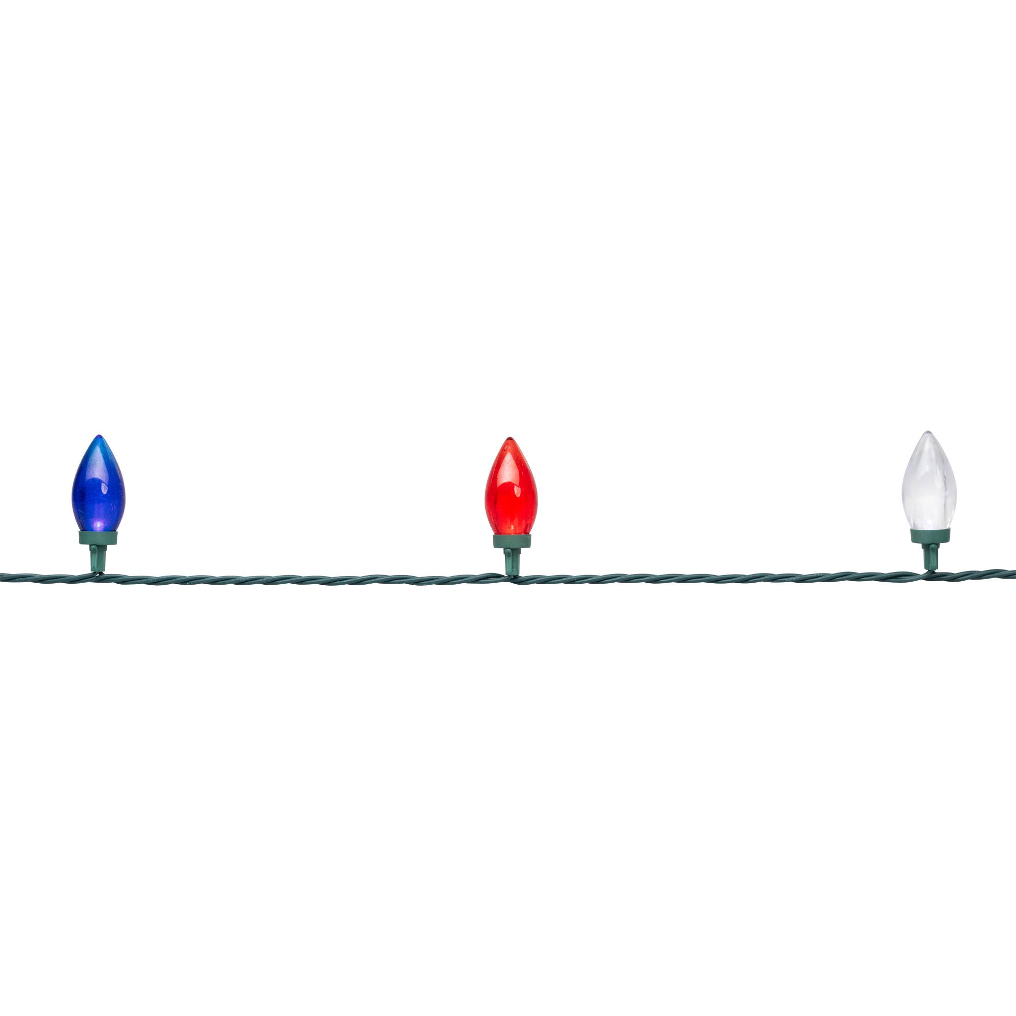 16ft. Red, White and Blue LED C9 Christmas Light Set on Wire